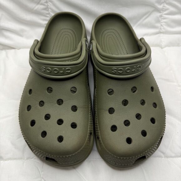 Crocs Unisex-Adult Classic Clogs Slip On Men 10 Women 12 Army Green Lightweight - Picture 2 of 8